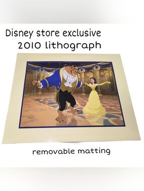 Disney Beauty and the Beast Lithograph 2010- Belle & Beast Ballroom
